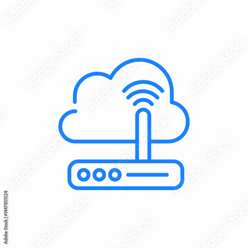 cloud router icon sign vector