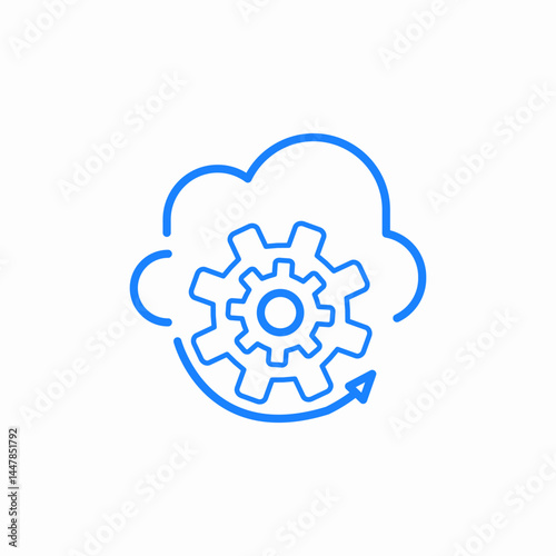 cloud storage setting icon sign vector
