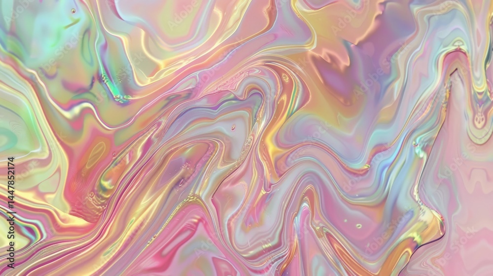 Abstract Iridescent Swirling Liquid Background Abstract Iridescent Swirling Liquid Background