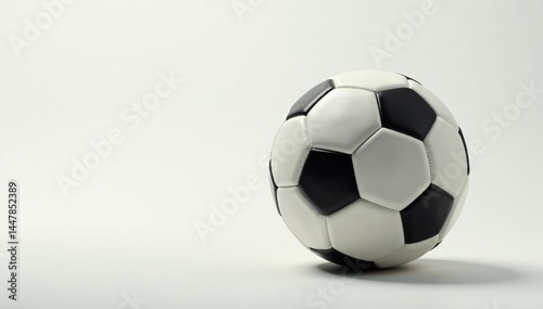 New football, pristine condition, white backdrop, studio, leather, spiral