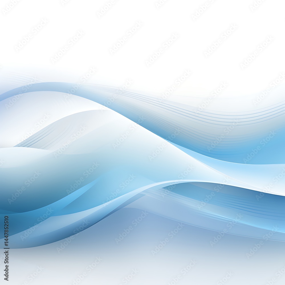 Fototapeta premium Abstract blue wavy background design with elegant lines for business presentation and technology concept with smooth gradient texture and modern aesthetic