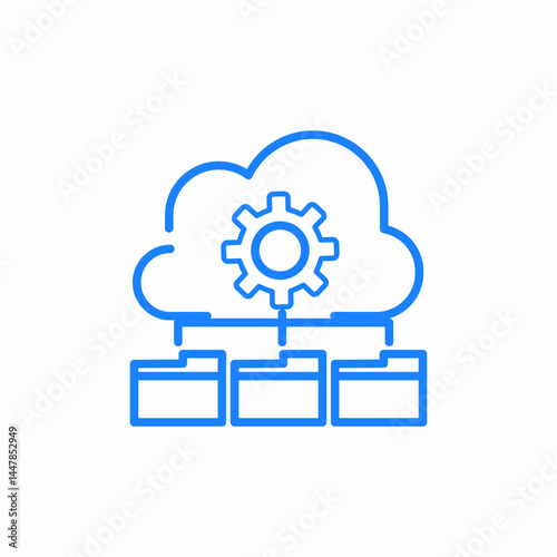 data cloud folder setting icon sign vector