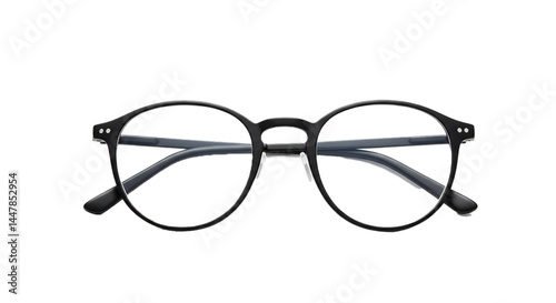 modern round eyeglasses isolated on white background 