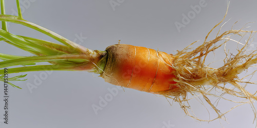 Carrot with Stem and Root System