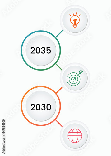 business-infographics-template-Modern infographic design visualizing a timeline with key milestones. Timeline infographic for Business strategic goals