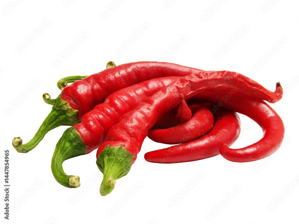 Red hot chili peppers isolated