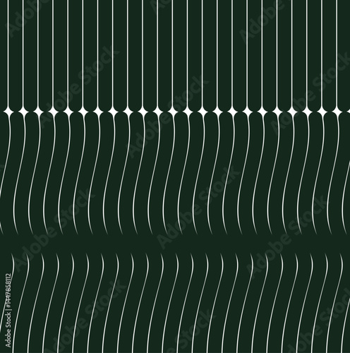 Thick stripes are repeated in a curved pattern. There is a horizontal diamond-shaped seam at the top.