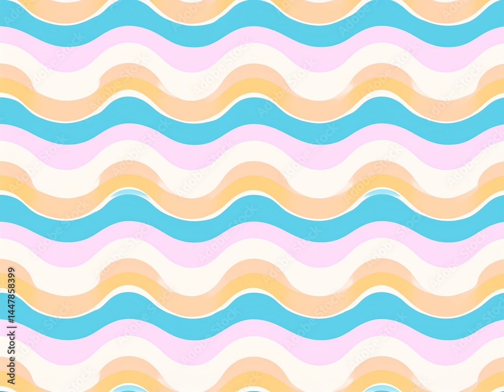 Seamless rainbow pattern with wavy stripes and retro 80s vibes Seamless rainbow pattern with wavy stripes and retro 80s vibes
