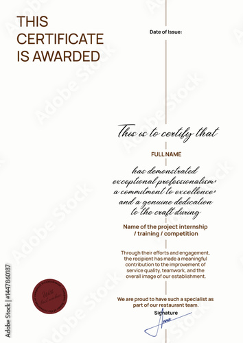 Minimalist Luxury  Certificate Template – Elegant Black & Gold Formal Design