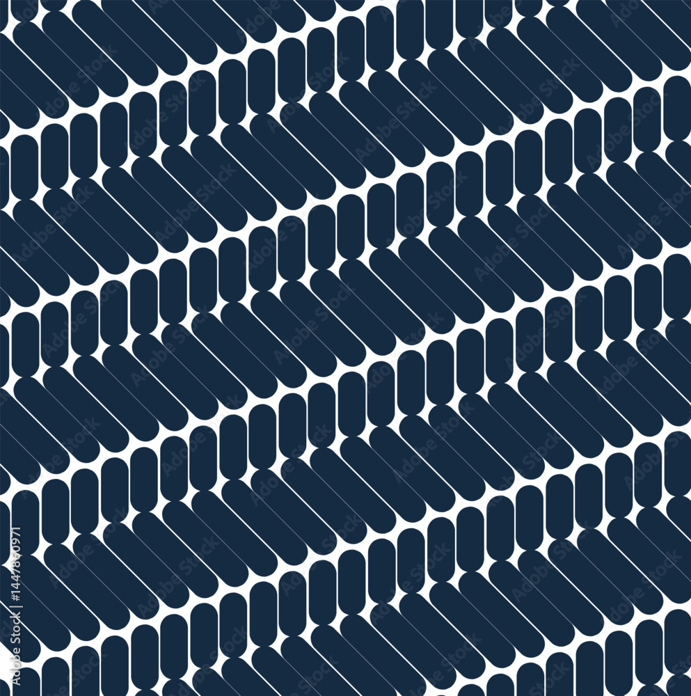 Fototapeta premium Elongated ovals form diagonal repeating elements.