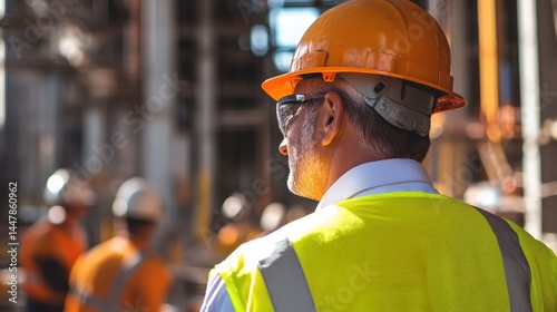safety inspector ensuring all workers follow proper safety protocols on-site
