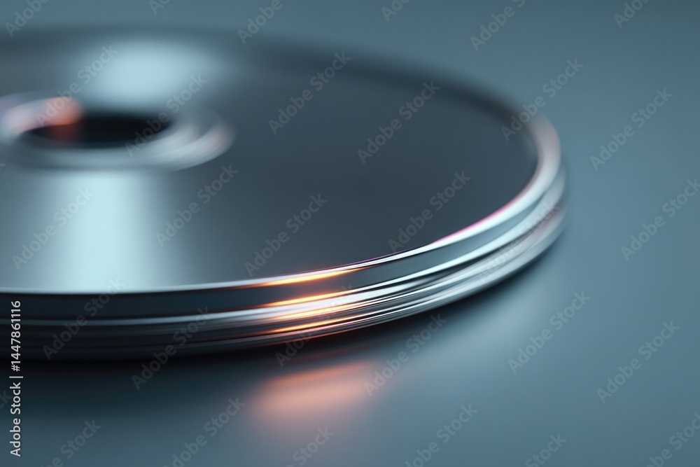minimalistic close-up of cd disk with shimmering reflections and ample copy space minimalistic close-up of cd disk with shimmering reflections and ample copy space