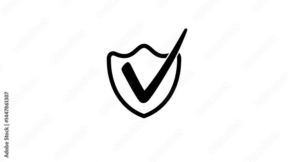 Security Checkmark Shield Icon Animation, Minimalist Check Mark Elegant Animation in Motion Security Checkmark Shield Icon Animation, Minimalist Check Mark Elegant Animation in Motion