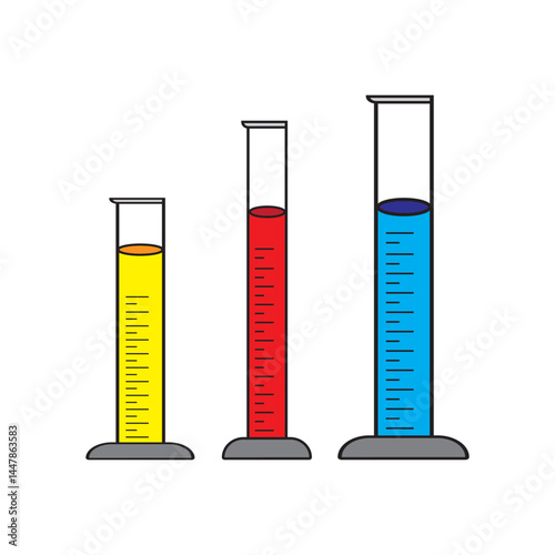 Scientific laboratory equipment including beakers, Erlenmeyer flasks, test tubes, and graduated cylinders, used for chemical experiments and biological analysis.