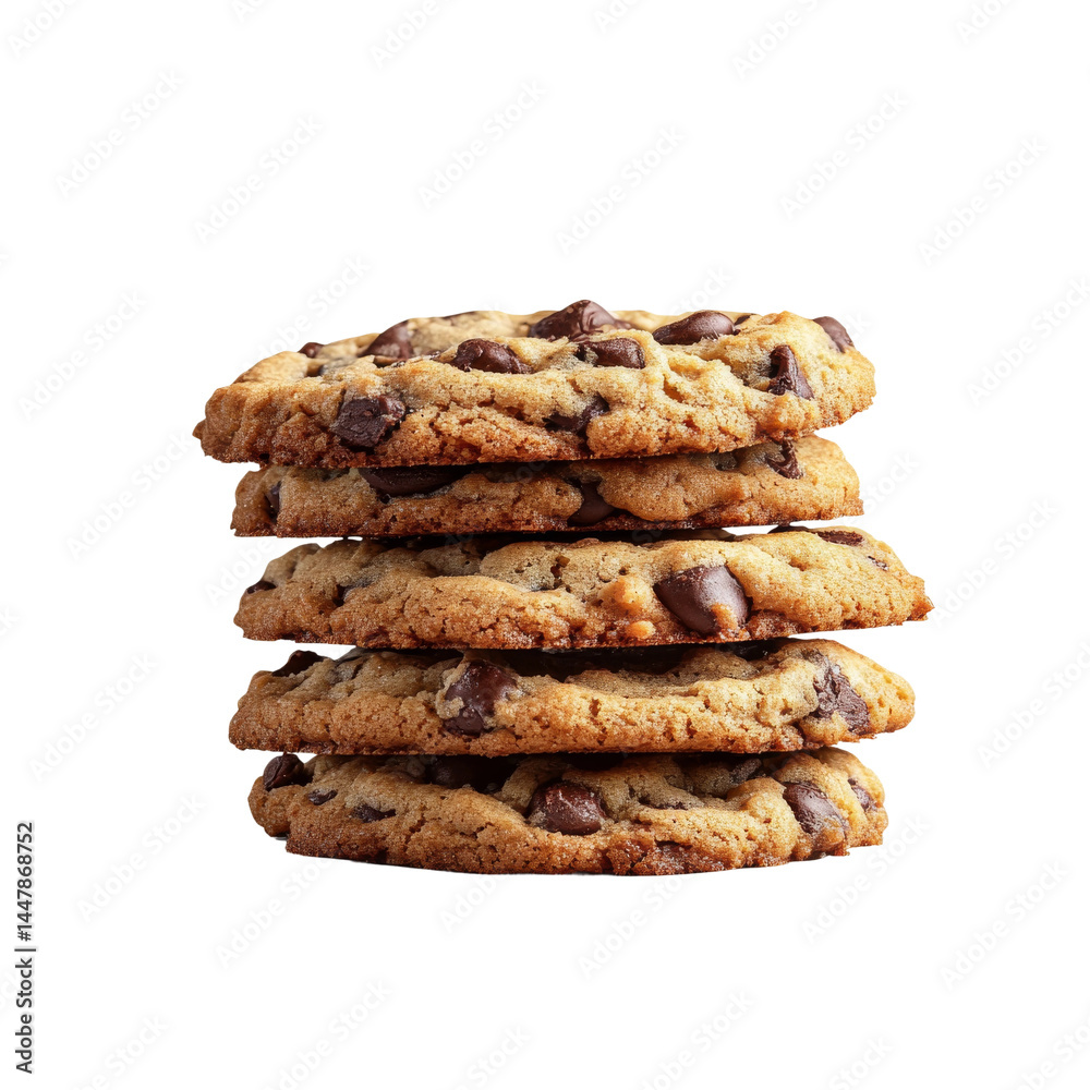 Stack of Delicious Chocolate Chip Cookies: A mouthwatering image of a stack of chocolate chip cookies. The image evokes feelings of comfort and indulgence Stack of Delicious Chocolate Chip Cookies: A mouthwatering image of a stack of chocolate chip cookies. The image evokes feelings of comfort and indulgence
