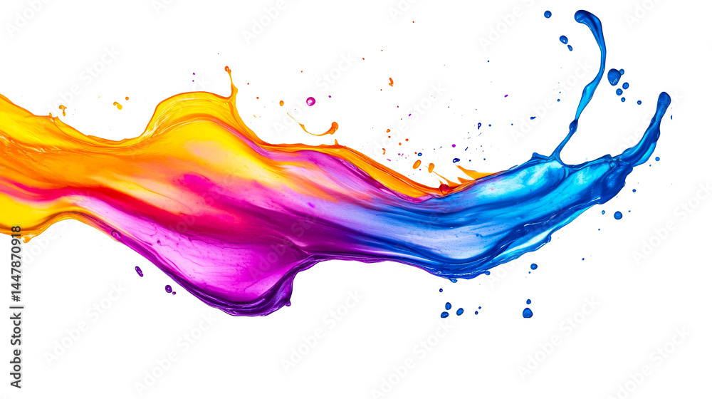 Dynamic multicolor liquid splash on a black background. cut out transparent Dynamic multicolor liquid splash on a black background. cut out transparent