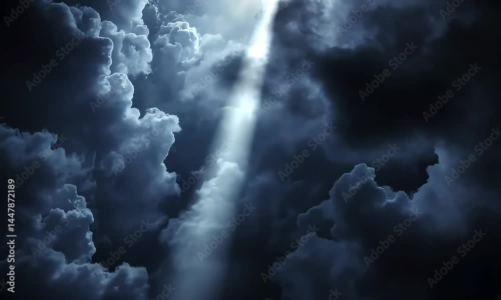 Dramatic clouds with bright lightning Dramatic clouds with bright lightning