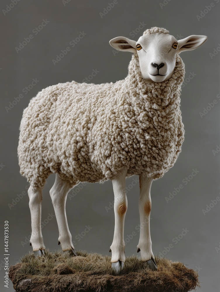 Fototapeta premium Standing Sheep Figurine on Display