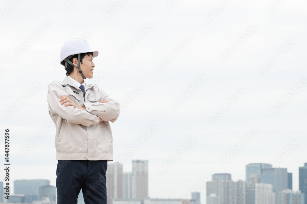 作業服の男性 作業服の男性