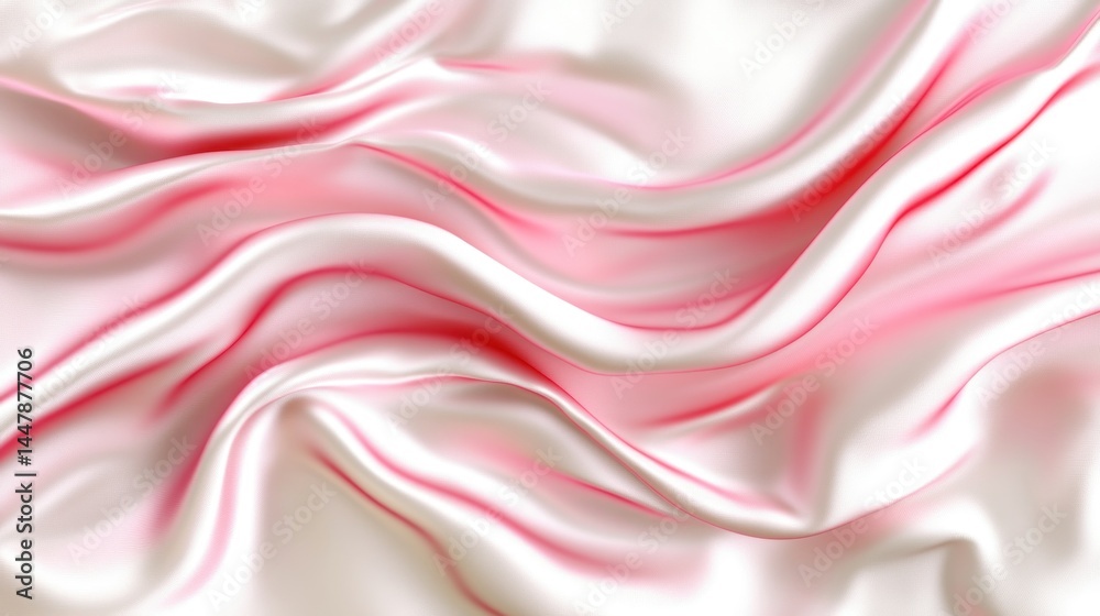 Obraz premium Soft, flowing drapes of delicate pink and white satin.