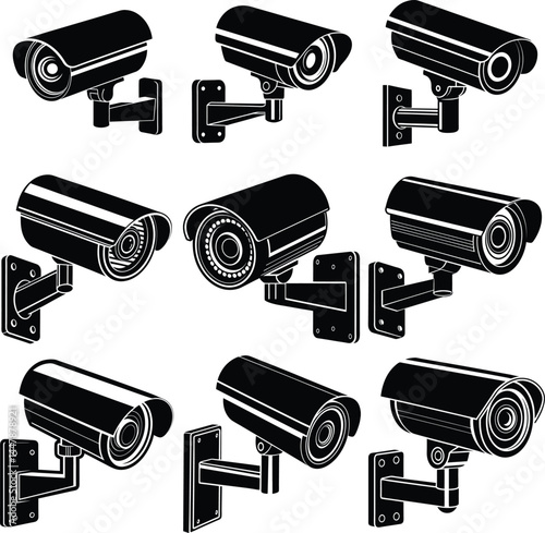 security cameras vector