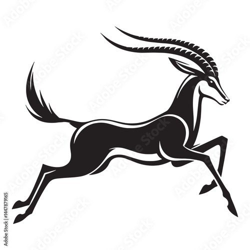 Versatile gazelle silhouette vector designed for impactful visual assets – gazelle silhouette – gazelle vector – gazelle illustration – silhouette of gazelle

