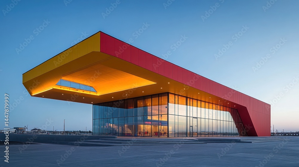 Vibrant modern bus station architecture Vibrant modern bus station architecture
