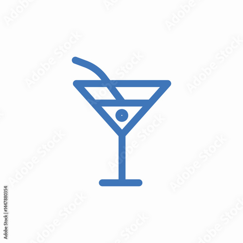 cocktail glass icon sign vector