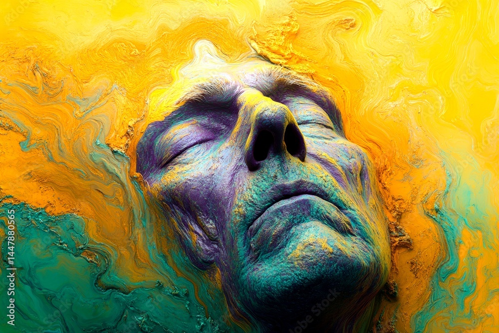 Growing old. Metaphorical reflux disease feelings of a maturation. Age-related disorder. Aging disorder. Tired old man. Reflux disease - challenge in old age: abstract image of physical sta.