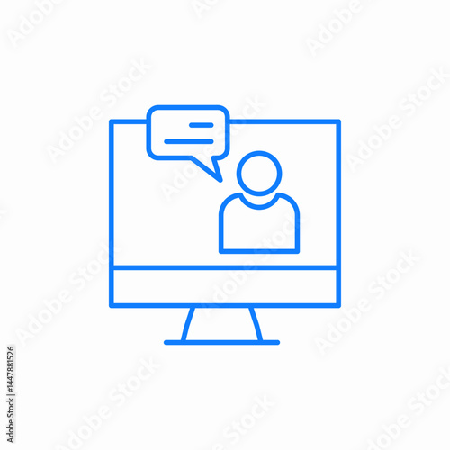 desktop live chat icon sign vector