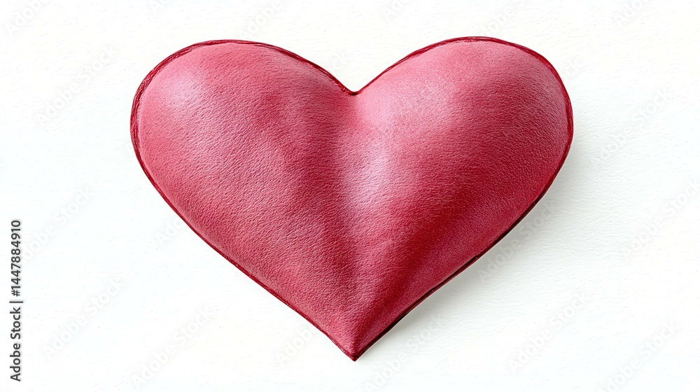 Fototapeta premium A vibrant red heart shaped item on white background.