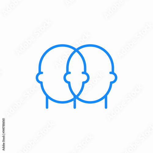 personality split icon sign vector