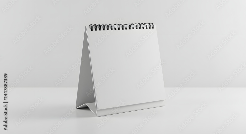 Minimalist Desk Calendar Mockup on a Neutral Backdrop for Customizable Designs Minimalist Desk Calendar Mockup on a Neutral Backdrop for Customizable Designs