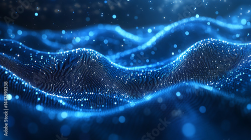 Abstract Minimalistic Dots Pattern on blue Background for Design Banner Template with Central White Space for Text. Simple Geometric Modern Wallpaper with Copy Space on blue Background.