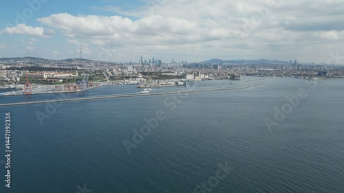 Drone footage of Istanbul’s overview from the air.
