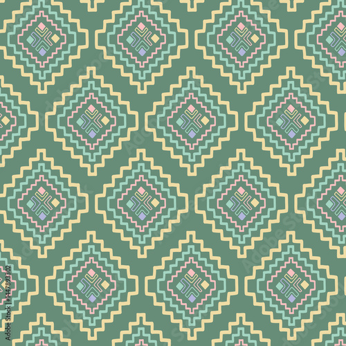 pastel color tribal vector seamless pattern with doodle elements. aztec fancy abstract geometric art print. ethnic hipster background. hand drawn. Wallpaper, cloth design, fabric, tissue, textile