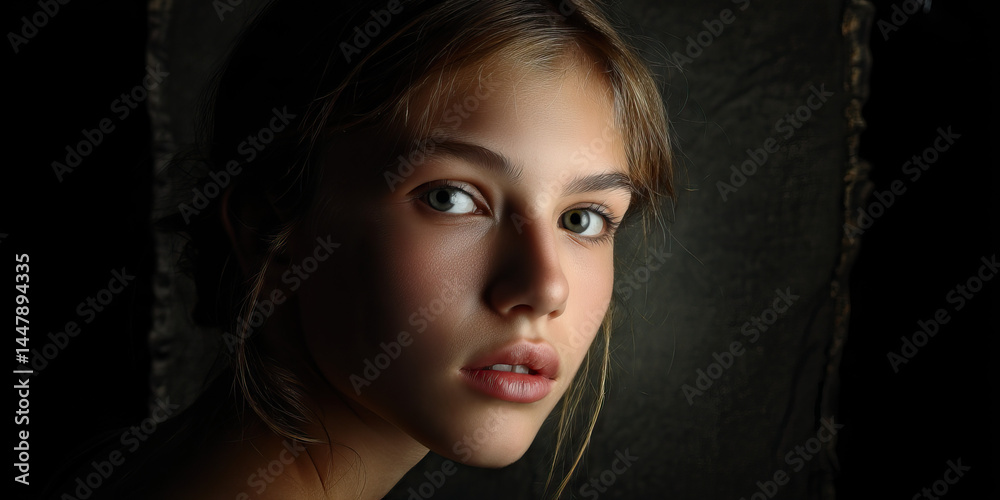 Portrait of a Young Woman with Light Brown Hair