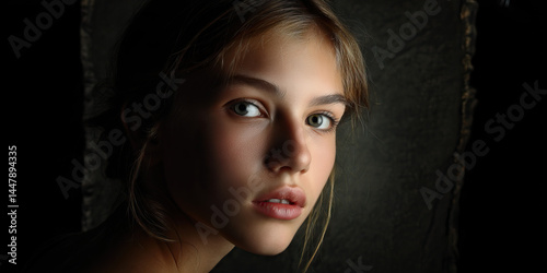 Portrait of a Young Woman with Light Brown Hair