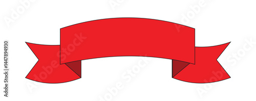 Red Ribbon Banner  – Blank Vector Labels for Decoration and Design