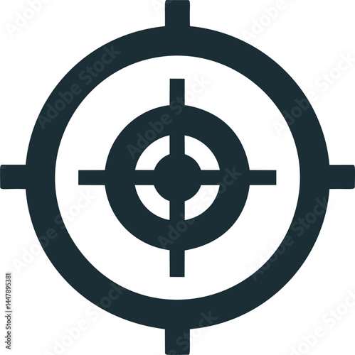 Black and white target symbol symbol of aim and precision. Vector illustration