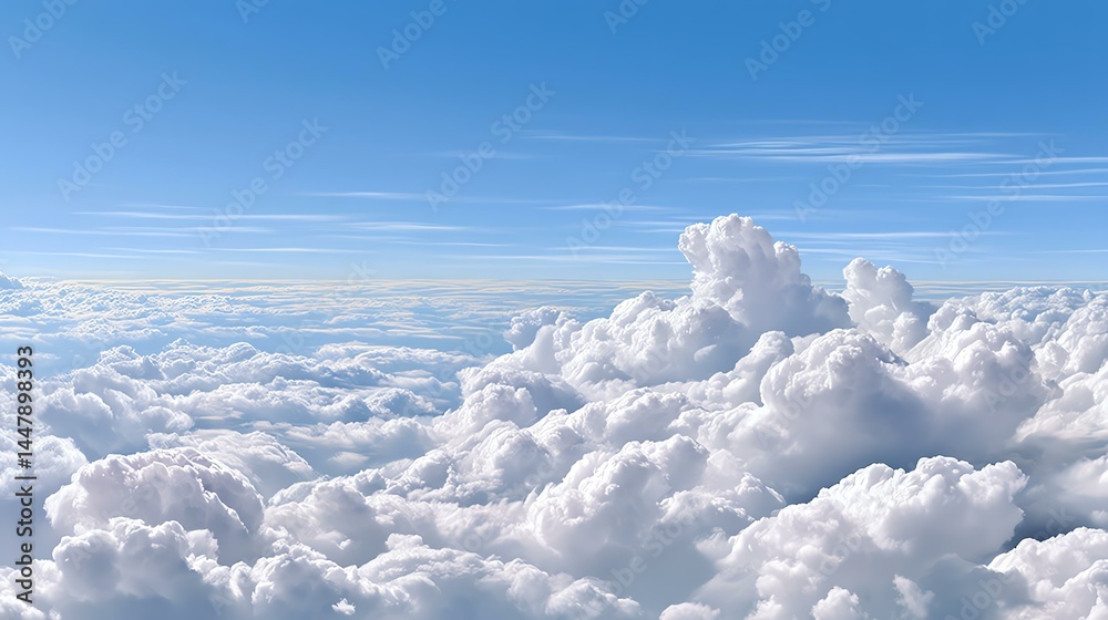 Fototapeta premium Beautiful view of clouds in a blue sky.