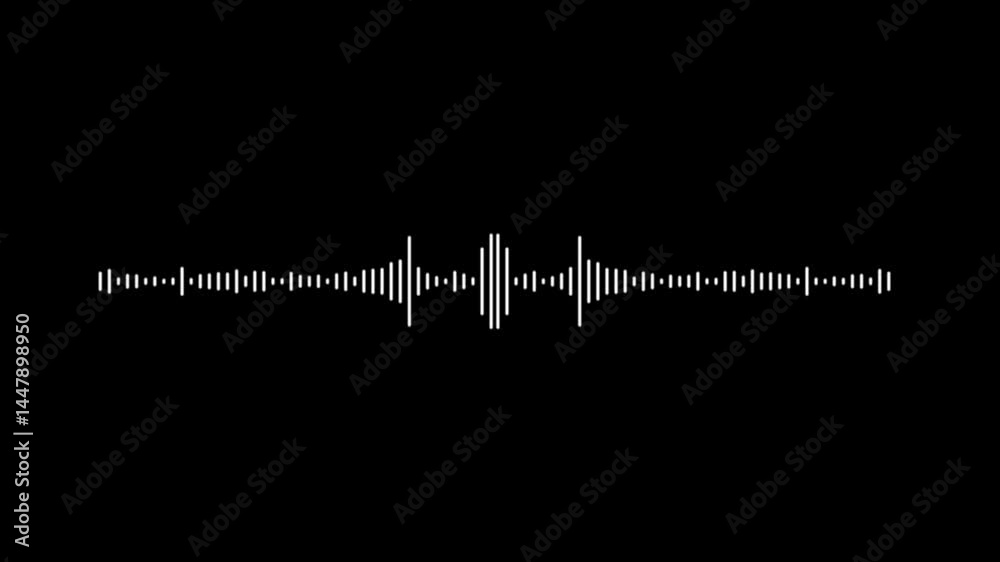 Music Sound wave animation black background. audio waveform or Audio spectrum 4k video. sound waves loop animation. Audio Visualizer on transparent background, Soundwave ,  sound waves on dark screen.