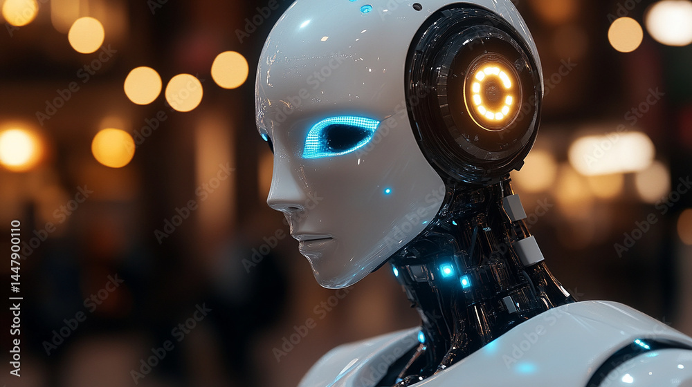 Fototapeta premium AI Agent application with intelligent human-machine interface