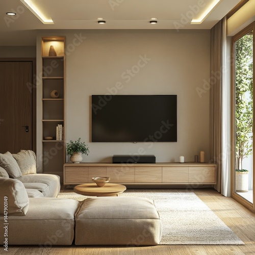 TV and sofa in inviting living room