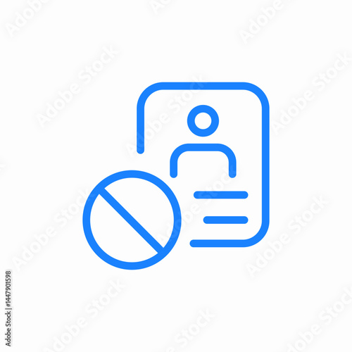 access denied blue icon sign vector
