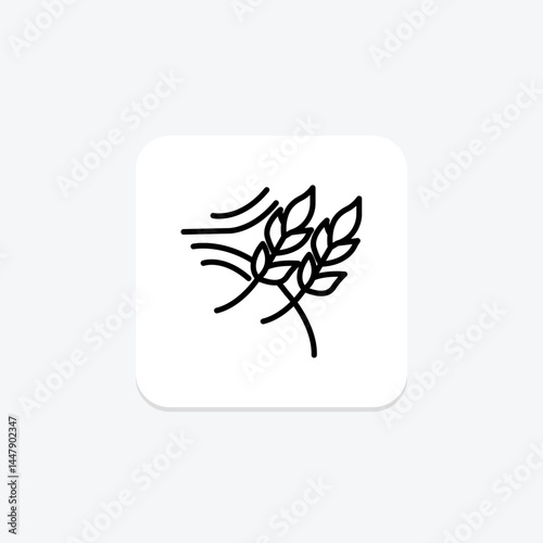 Wheat Swaying In Wind, vector, pixel perfect, illustrator file