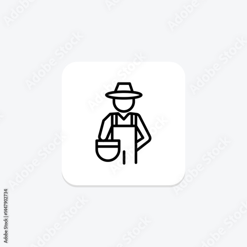Farmer With Basket, vector, pixel perfect, illustrator file