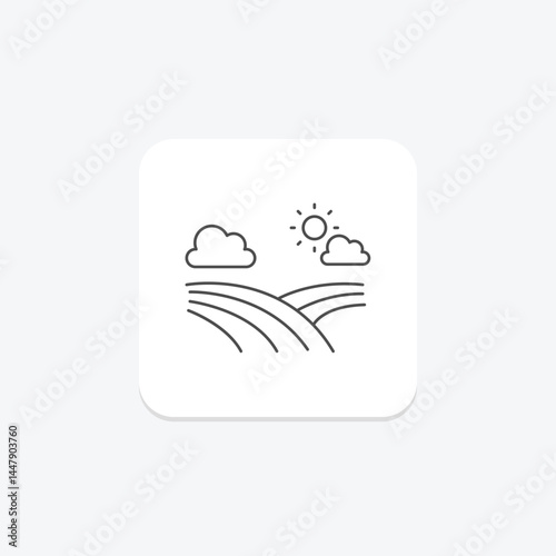 Cloudy Farm Field, vector, pixel perfect, illustrator file