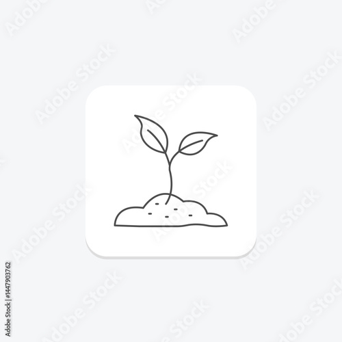 Sprout In Soil, vector, pixel perfect, illustrator file