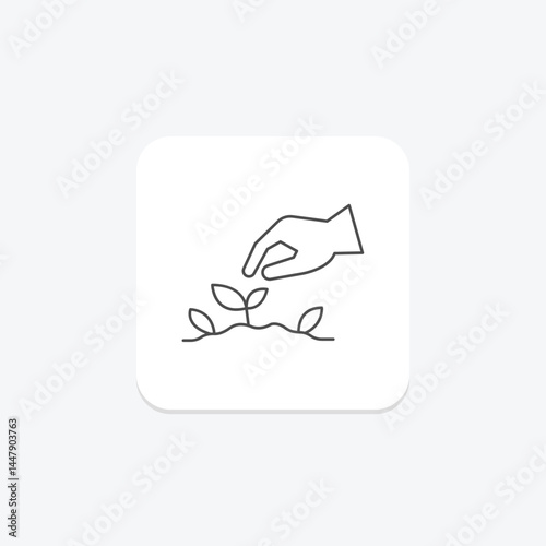 Hand Planting Seeds, vector, pixel perfect, illustrator file